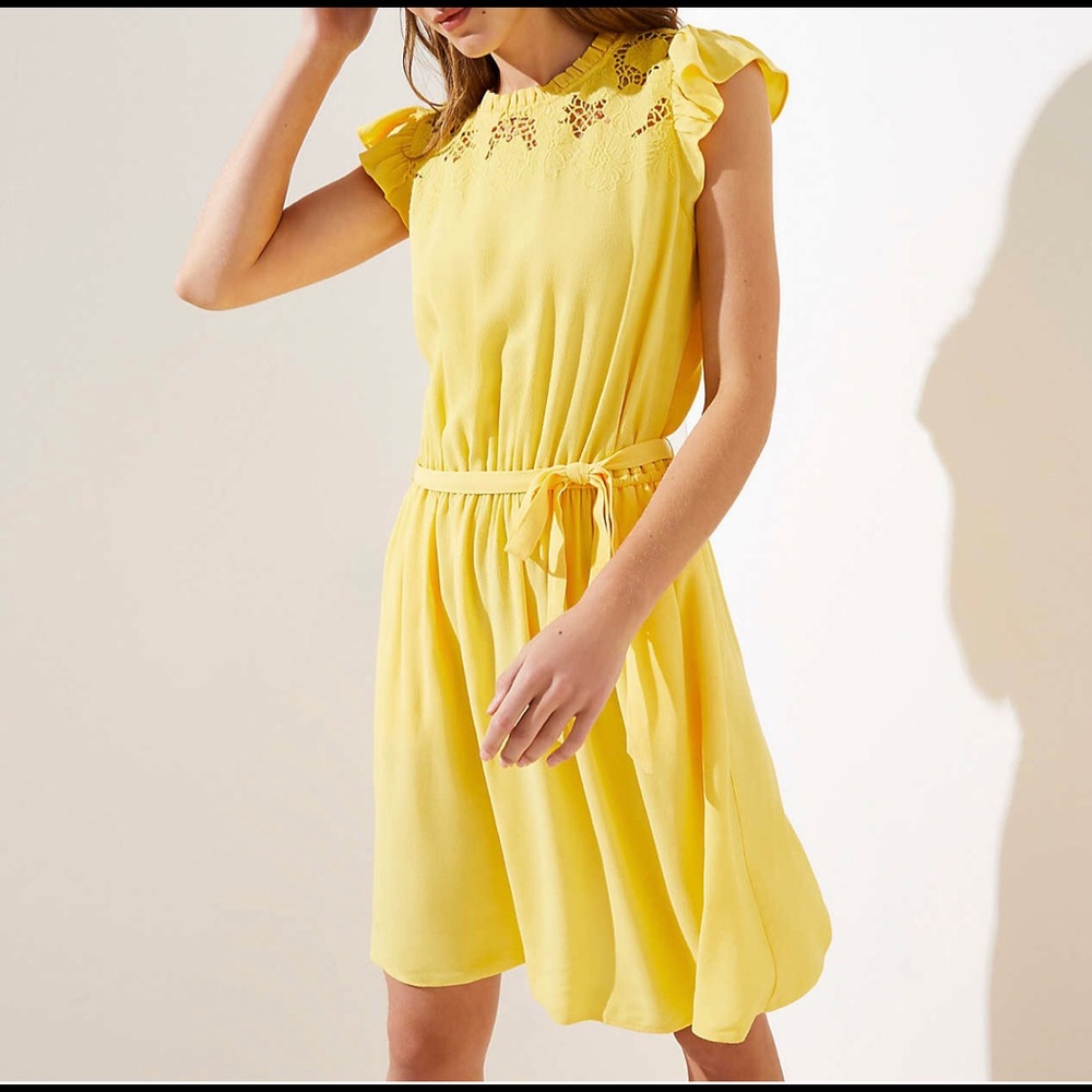 FLORAL LACE  RUFFLE DRESS